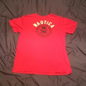 Nautica Boys Red Short Sleeve Shirt Size Large